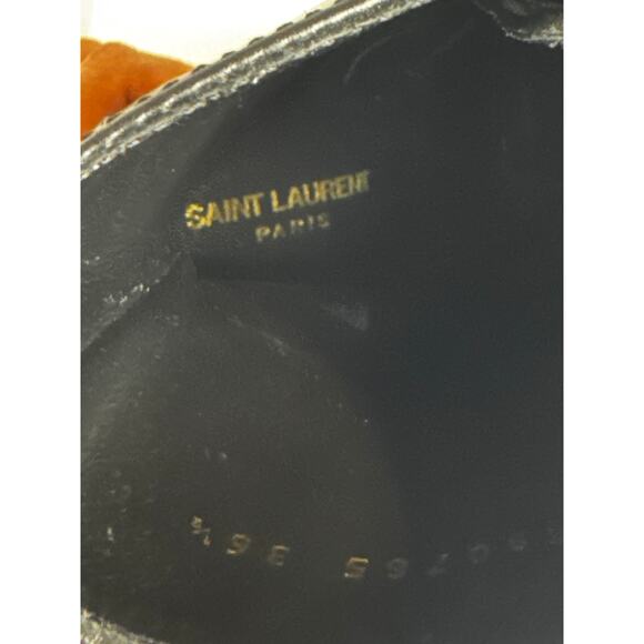 Saint Laurent Black Cherry Leather Platform Ankle Boots lace-up Designer EU 36.5 - Picture 7 of 14